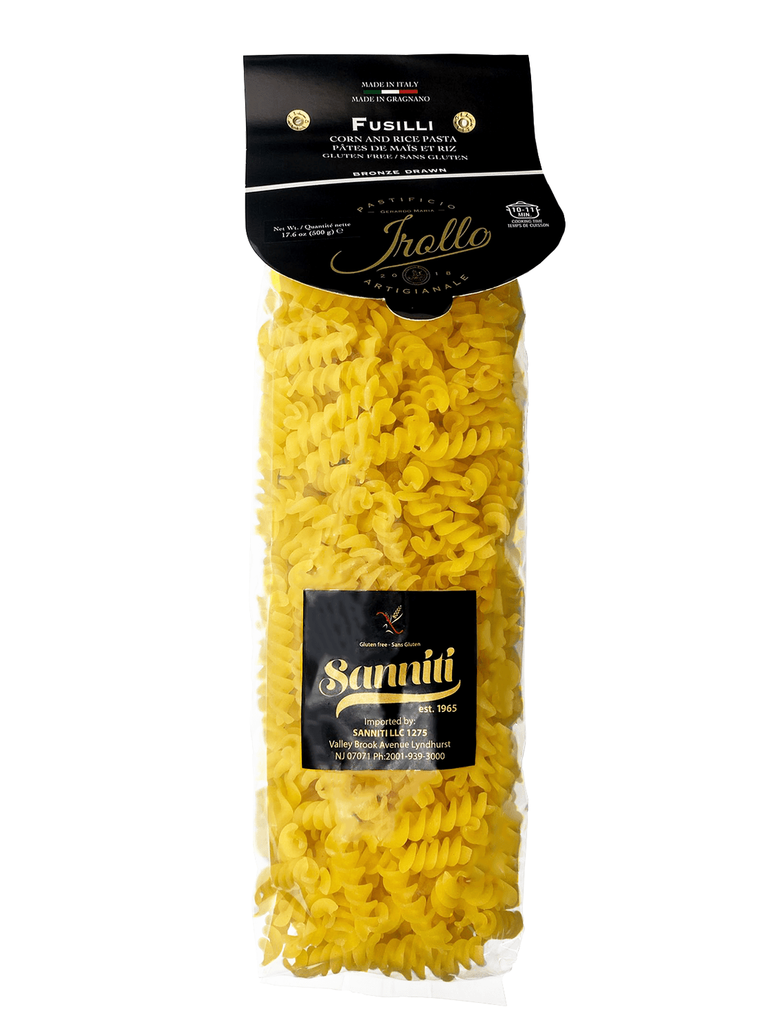 Sanniti by Irollo Gluten Free Fusilli, 17.6 oz Pasta & Dry Goods Sanniti