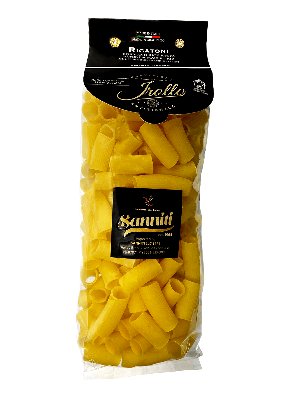 Sanniti by Irollo Gluten Free Rigatoni, 17.6 oz Pasta & Dry Goods Sanniti