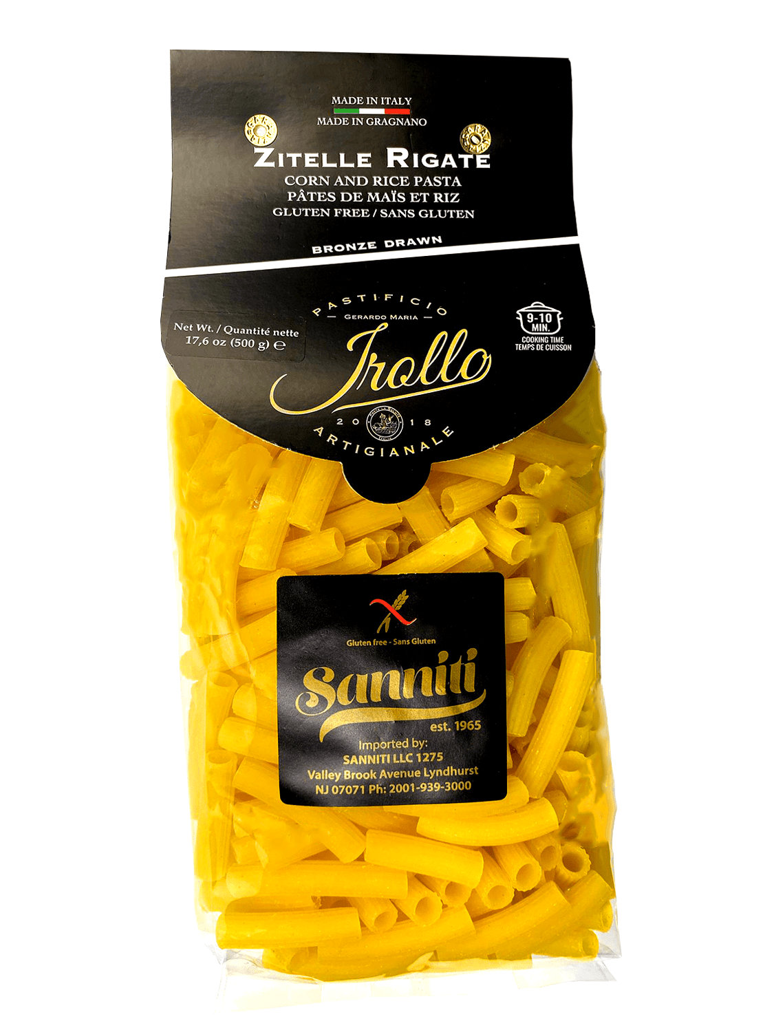 Sanniti by Irollo Gluten Free Zitelle Rigate, 17.6 oz Pasta & Dry Goods Sanniti