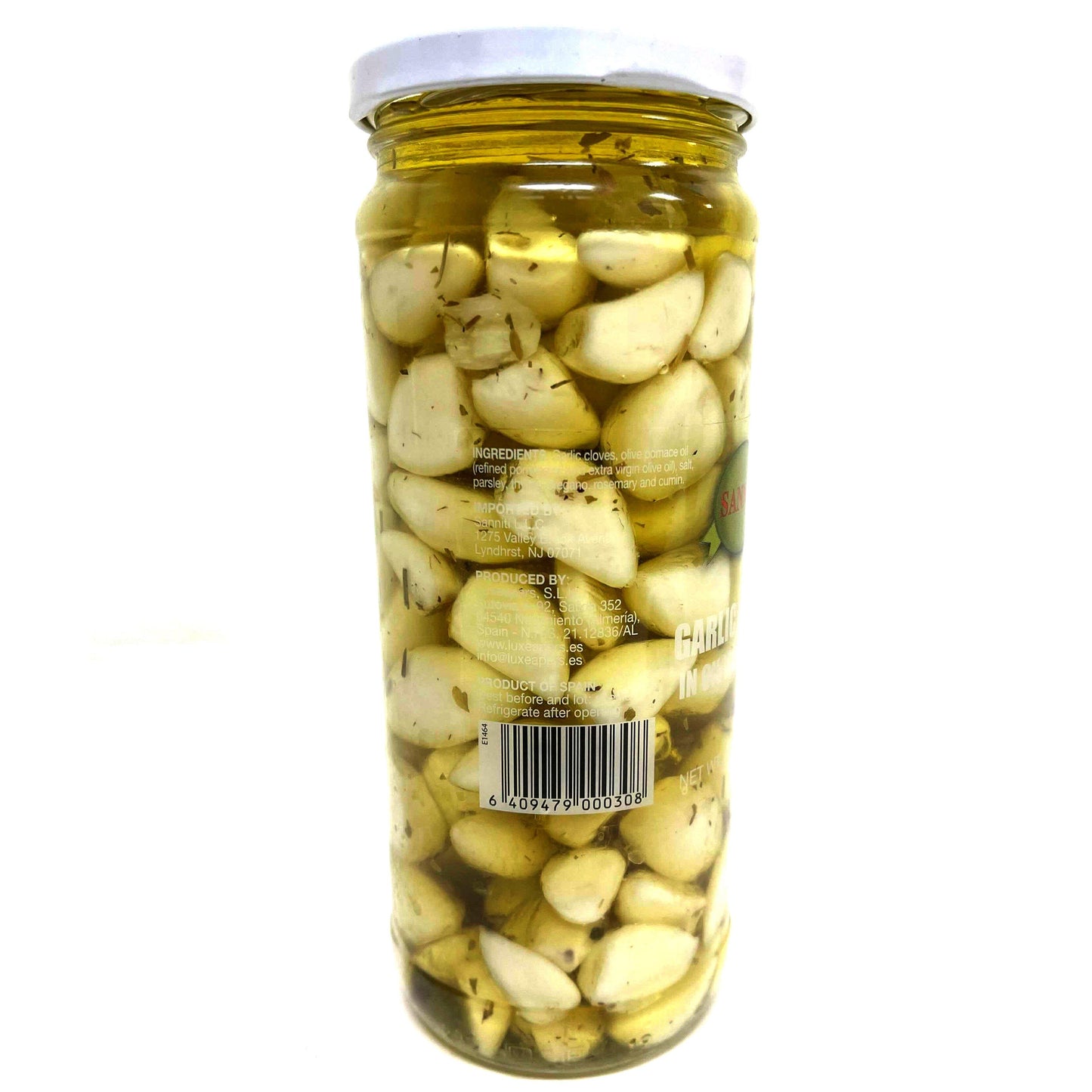 Sanniti Garlic Cloves in Oil with Herb, 15.7 oz (445 g) Olives & Capers Sanniti