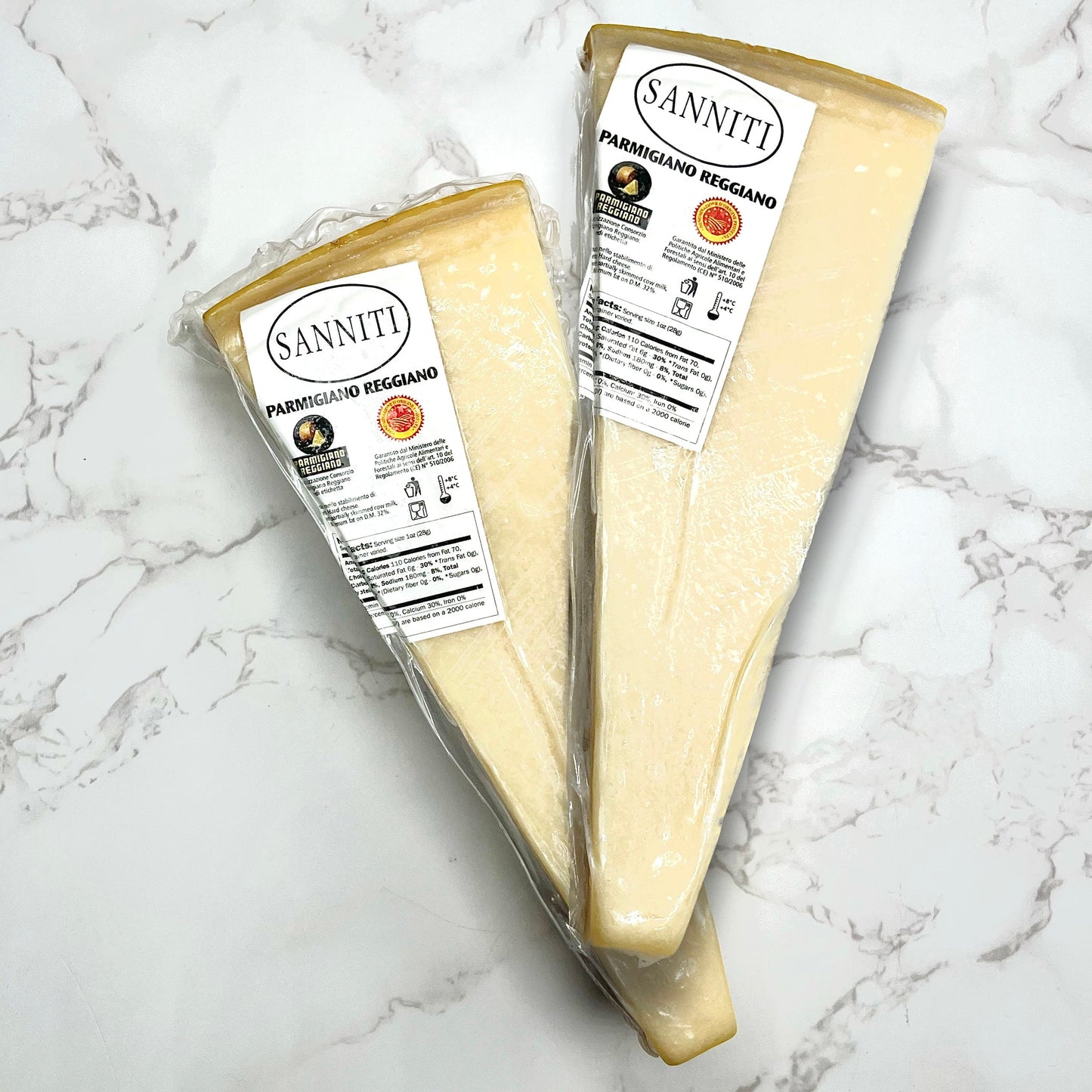 Sanniti Parmigiano Reggiano Wedge, 17.6 oz (PACK of 2) Cheese Sanniti
