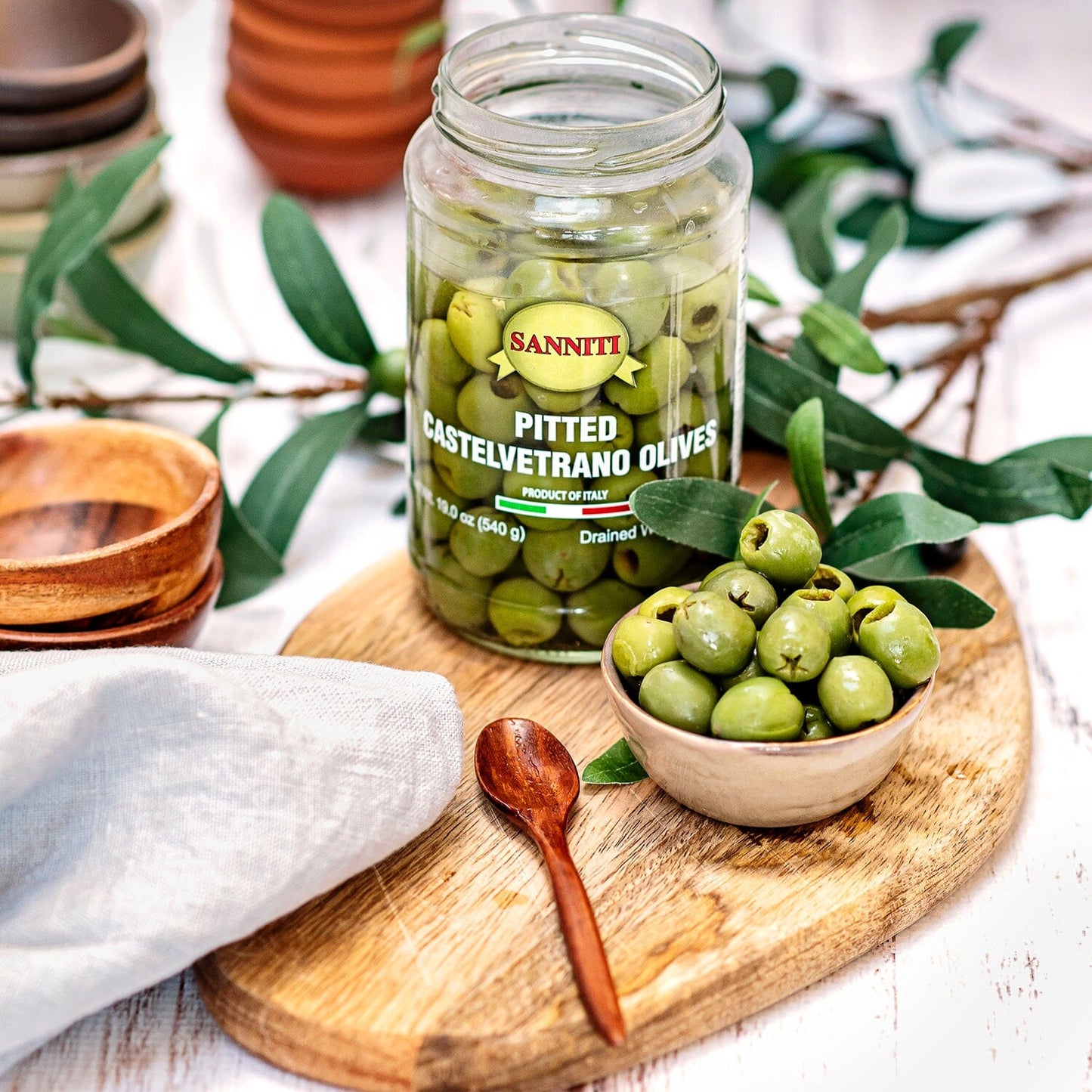 Sanniti Pitted Castelvetrano Olives Jar, 19 oz Olives & Capers Sanniti
