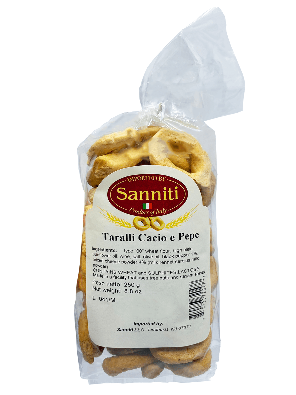 Sanniti Taralli Cacio e Pepe, 8.8 oz Sweets & Snacks Sanniti