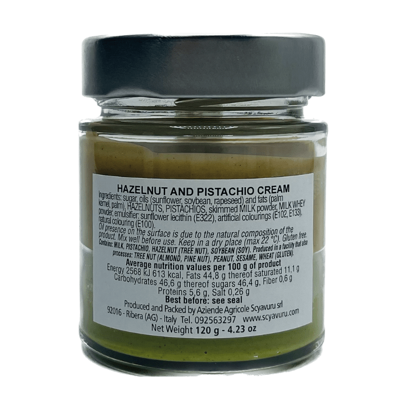 Scyavuru Hazelnut and Pistachio Cream, 4.23 oz Pantry Scyavuru