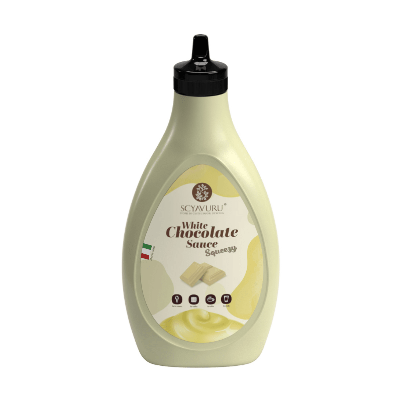 Scyavuru Sicilian White Chocolate Topping Sauce, 17.6 oz Pantry Scyavuru