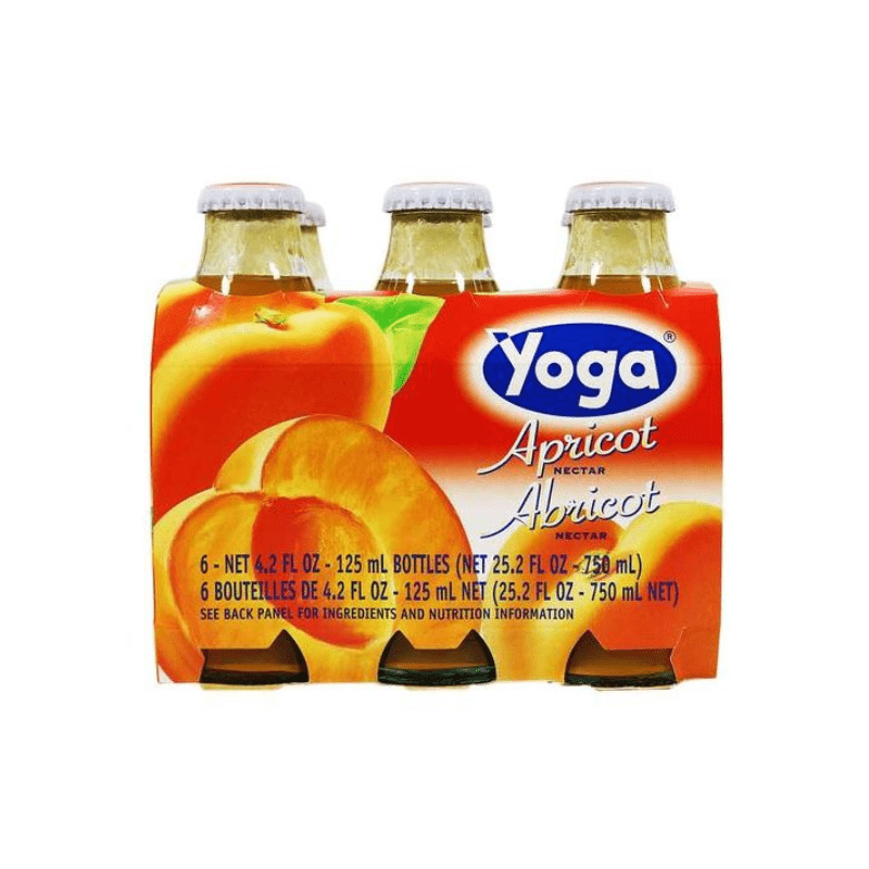 Yoga Apricot Nectar 6 Fruit Juice Bottle, 4.2 oz Beverages Yoga