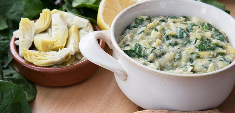 Artichoke dip and artichoke hearts