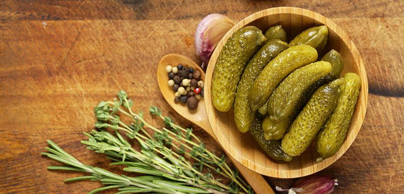 Bowl of cornichons