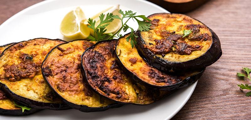 Fried eggplant medallions