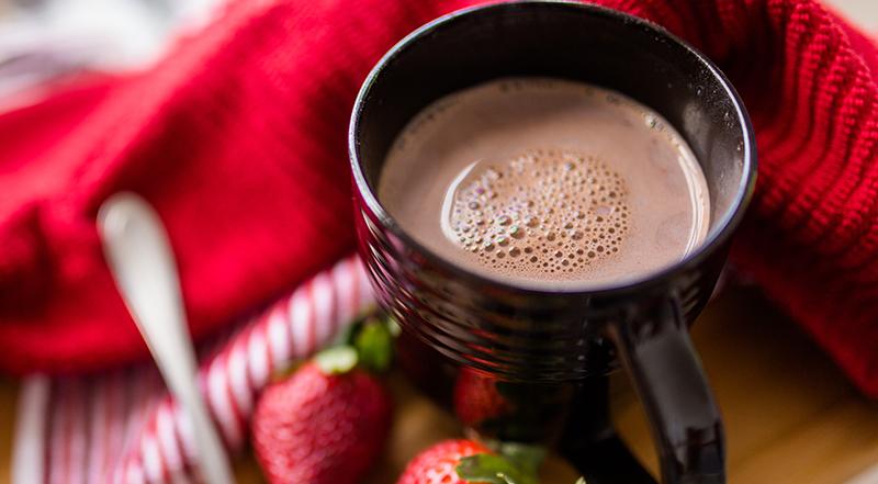 Cozy cup of hot chocolate