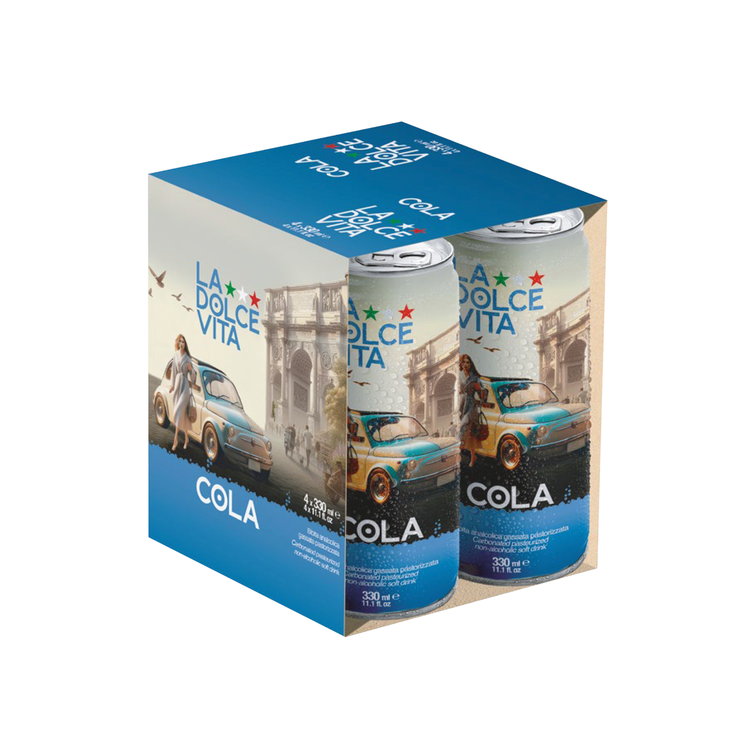 La Dolce Vita Cola Soda, Pack of 4 [6 packs per case]