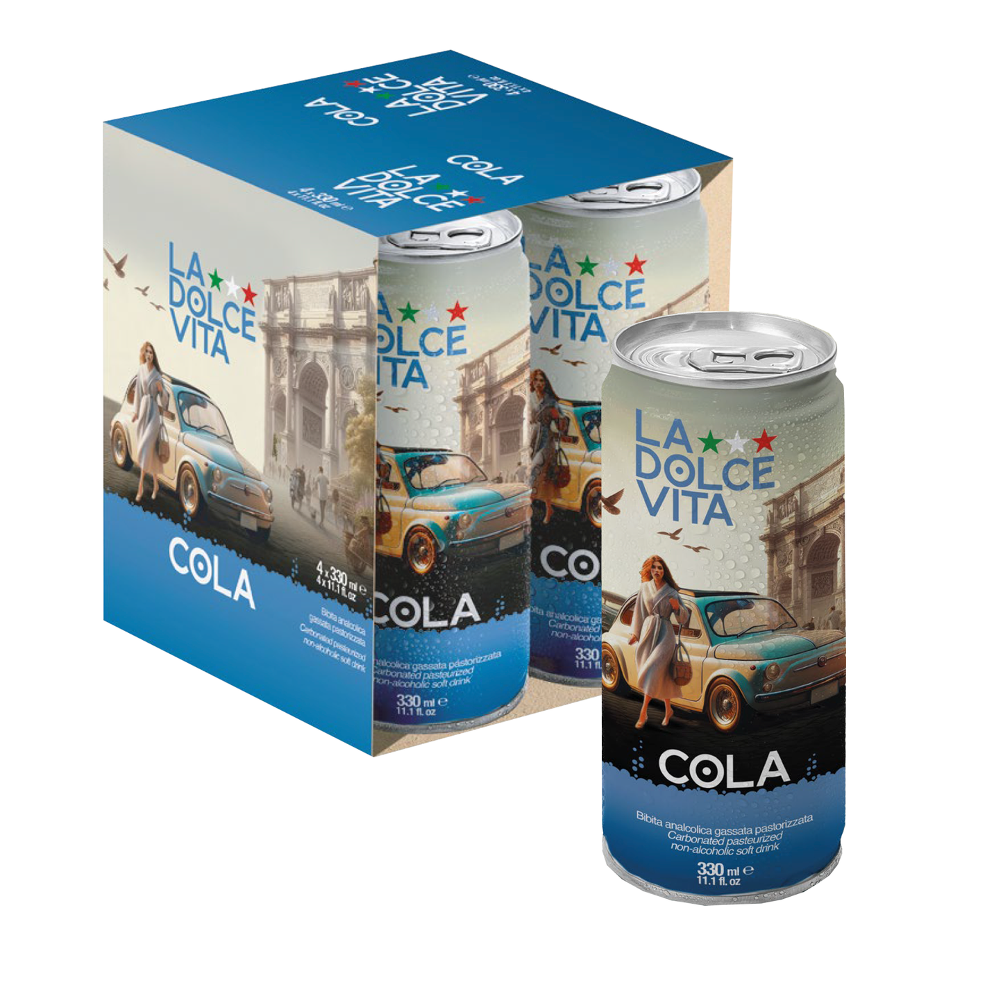 La Dolce Vita Cola Soda, Pack of 4 [6 packs per case]