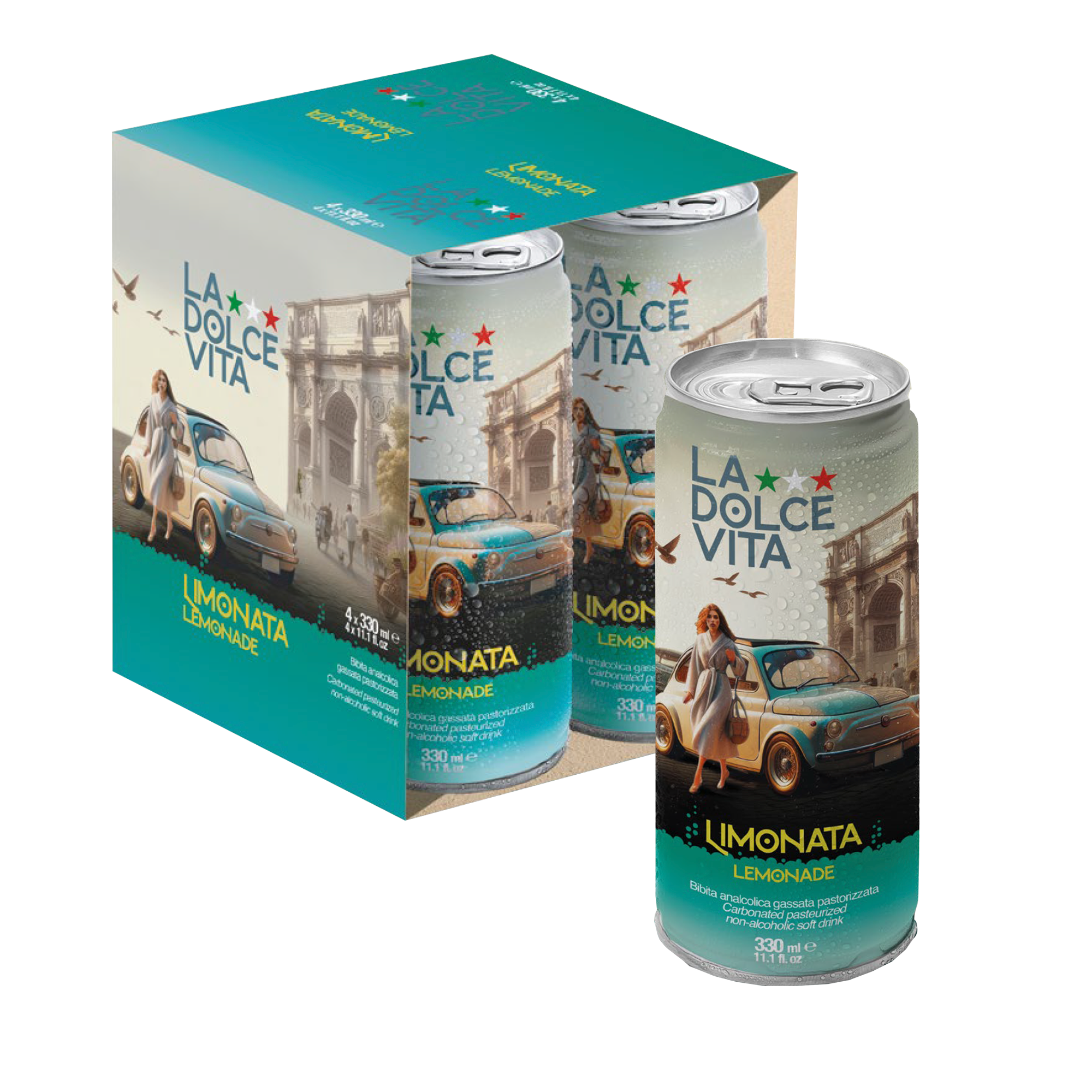 La Dolce Vita Lemon Soda, Pack of 4 [6 Packs per case]