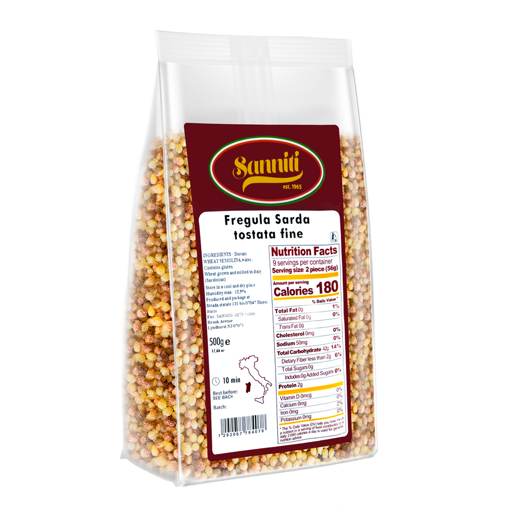 Sanniti Toasted Fregula Sarda, 17.6 oz [Pack of 12]