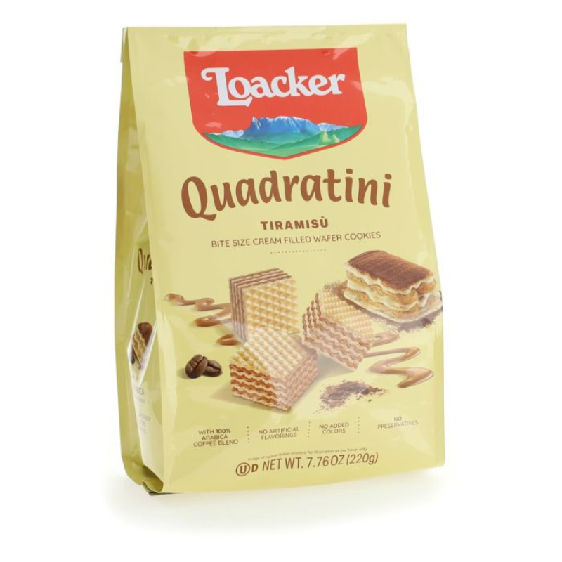 Loacker Quadratini Tiramisu Cube Wafers, 7.7 oz [Pack of 6]