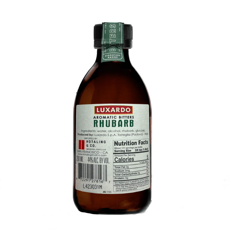 Luxardo Rhubarb Bitters, 200 ML [Pack of 12]