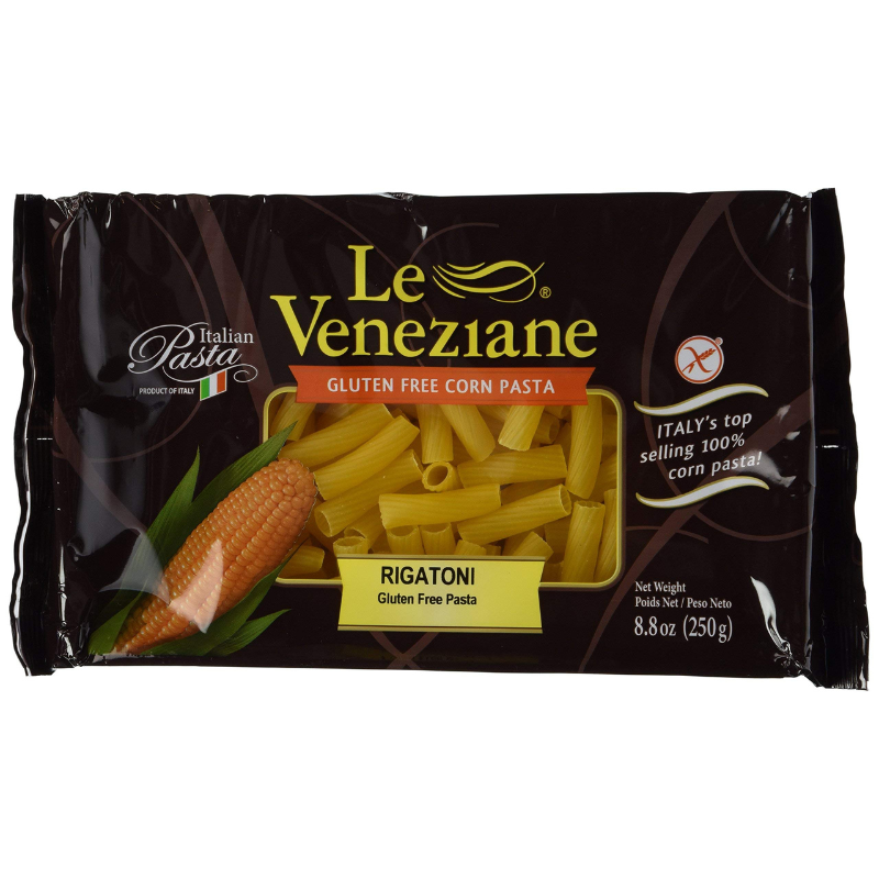 Le Veneziane #070 Rigatoni Corn Gluten-Free Pasta, 8.8 oz [Pack of 12]