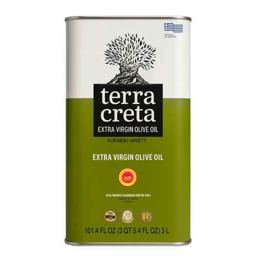 Terra Creta Greek Pure Extra Virgin Olive Oil PDO, 3 Liter [Pack of 4]
