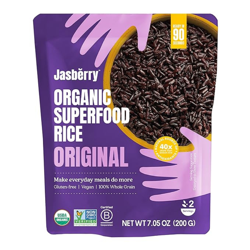 Jasberry Organic Ready to Eat Original Superfood Rice, 7.05 oz [Pack of 6]