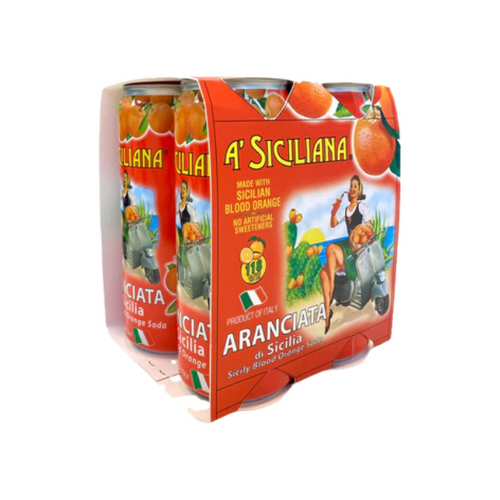 A' Siciliana Arancia Rossa Sicilian Blood Orange Soda Can, 11.15 oz [Pack of 24]