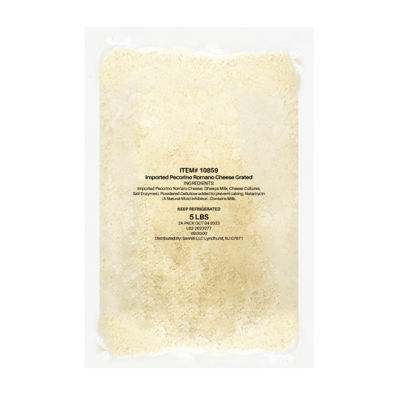 Sanniti Grated Pecorino Romano, 5 lb bag [Pack of 4]