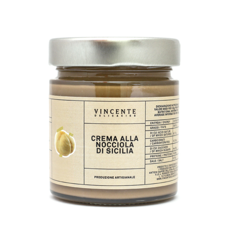 Vincente Sicilian Hazelnut Cream Spread, 6.35 oz [Pack of 6]