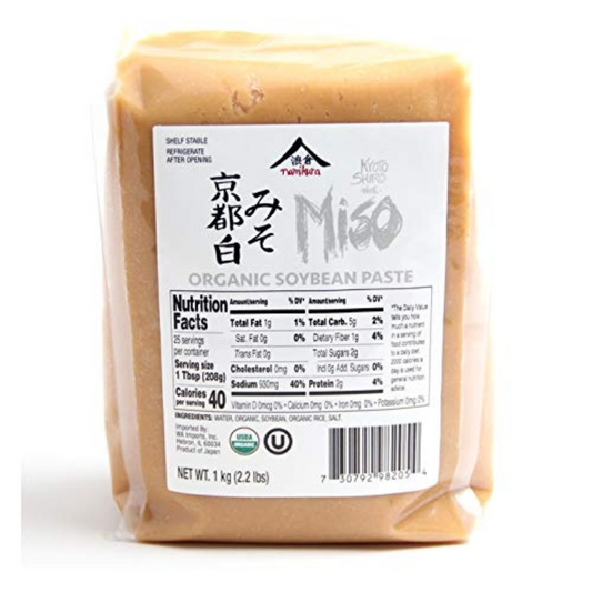 Kyoto Shiro White Miso Paste Aged 3 Months, 1 kg (2.2 lbs) [Pack of 10]