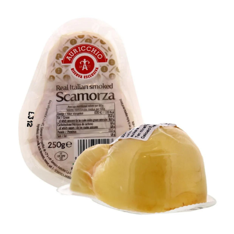Auricchio Italian Smoked Scamorza, 8.8 oz (250g) [Pack of 12]