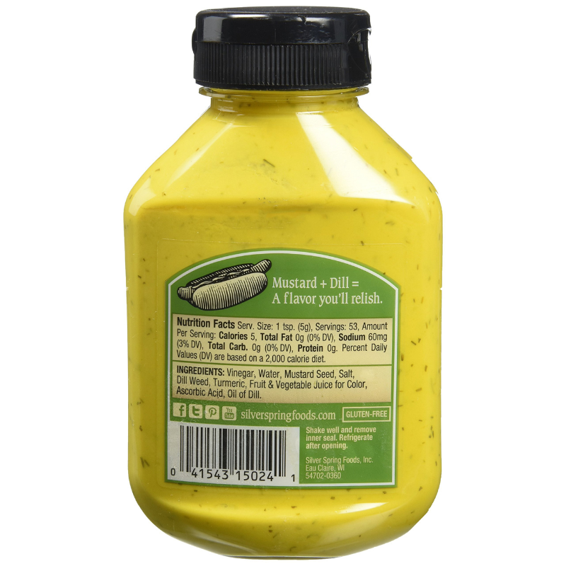 Silver Spring Dill Mustard, 9.95 oz (269g) [Pack of 9]