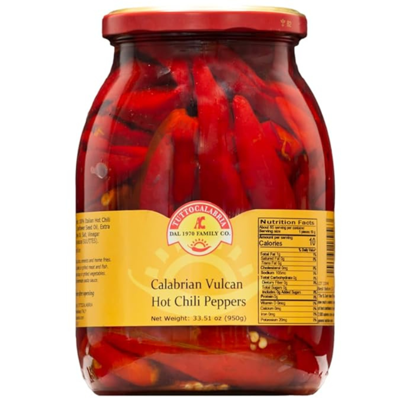 Tutto Calabria Vulcan Hot Chili Peppers, 950g [Pack of 6]