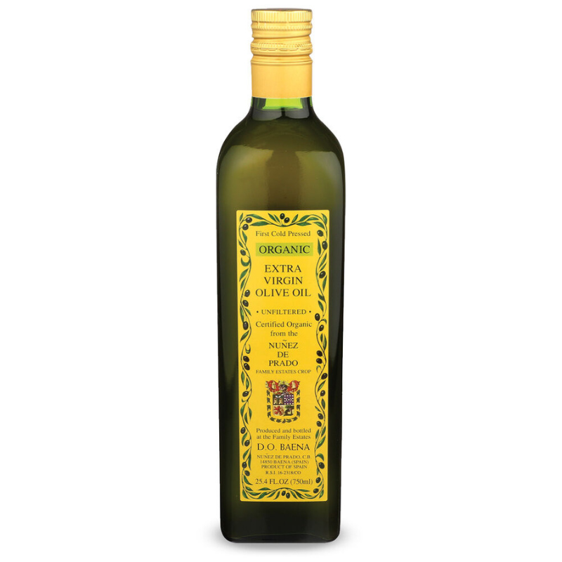 Nunez de Prado Organic Unfiltered Extra Virgin Olive Oil, 25.4 oz [Pack of 12]