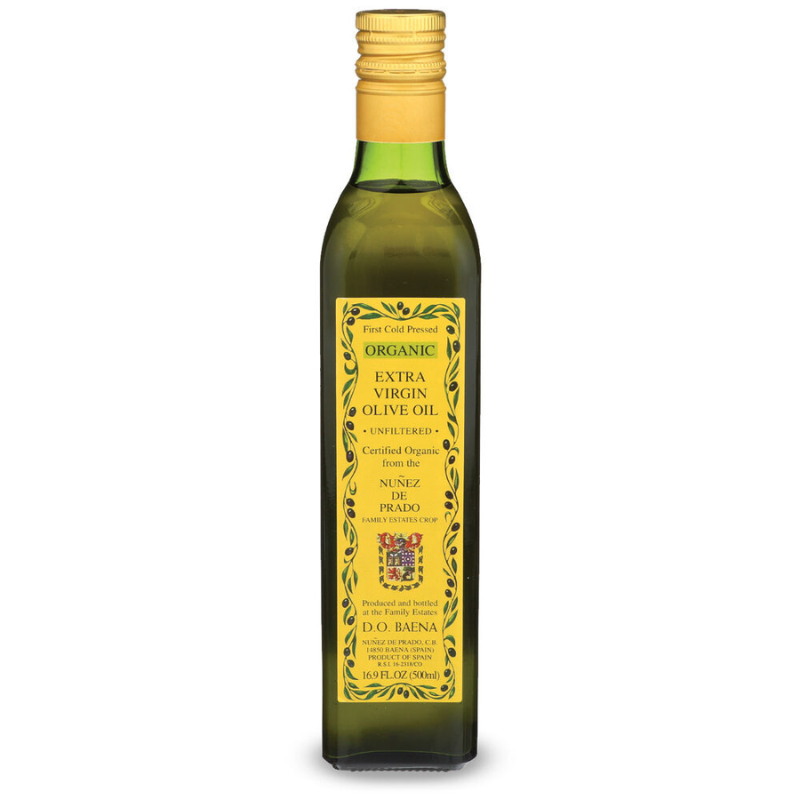 Nunez de Prado Organic Unfiltered Extra Virgin Olive Oil, 16.9 oz [Pack of 12]