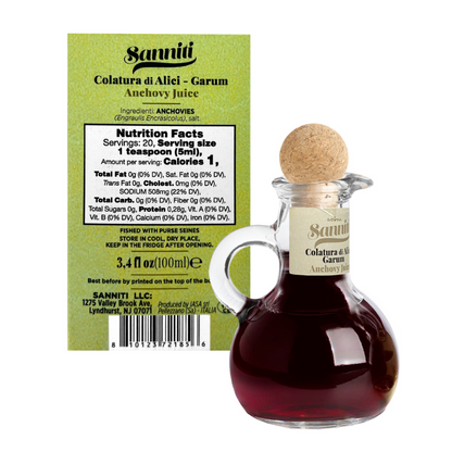 Sanniti Colatura di Alici Garum Anchovy Juice, 3.4 Fl Oz [Pack of 12]