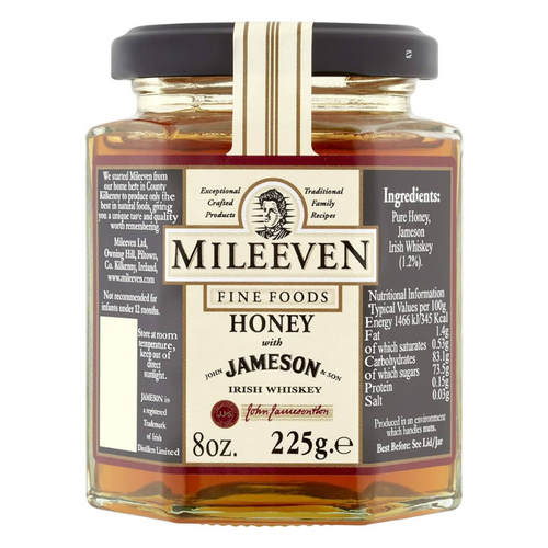 Mileeven Honey w/Jameson Irish Whiskey, 8.8 oz (225g) [Pack of 12]