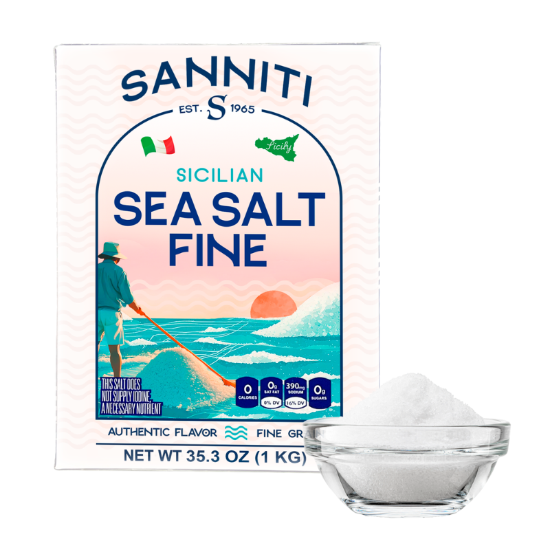 Sanniti Sicilian Fine Sea Salt, 2.2 Lbs [Pack of 12]