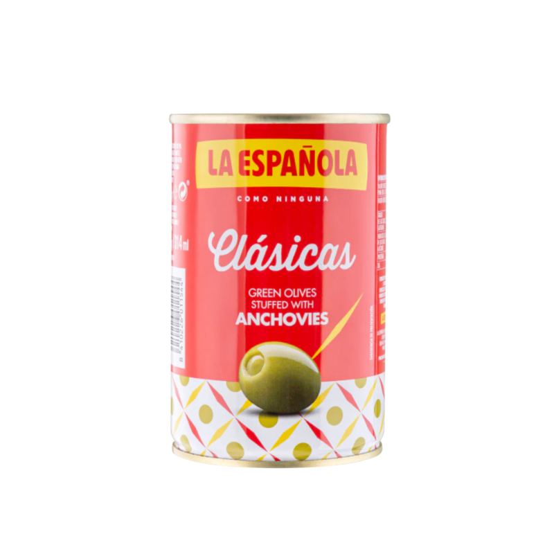 La Española Classic Green Olives Stuffed with Anchovies, 12.3 oz [Pack of 12]