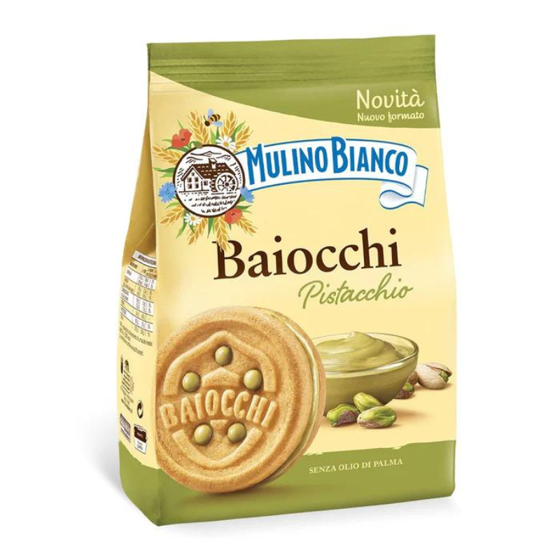 Mulino Bianco Baiocchi Pistacchio Cookies, 8.46 oz [Pack of 10]