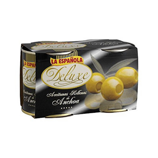 La Española Deluxe Olives Stuffed with Anchovy, 14.10 oz x 2 [Pack of 6]