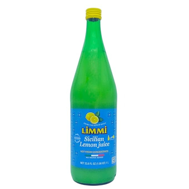 Limmi Sicilian Lemon Juice Glass, 1 Liter [Pack of 6]