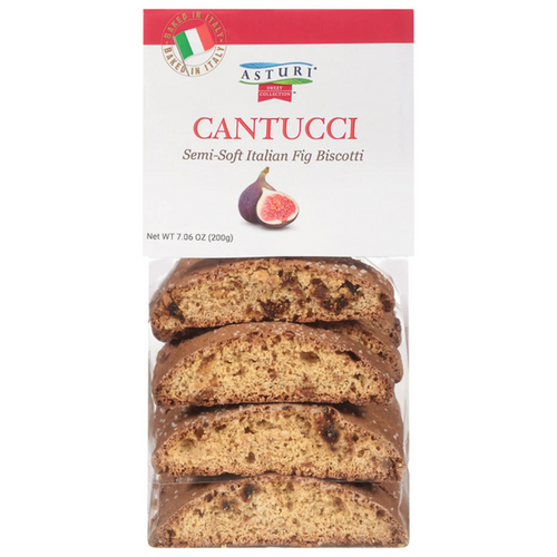 Asturi Cantucci Semi-Soft Italian Fig Biscotti, 7.06 oz [Pack of 12]