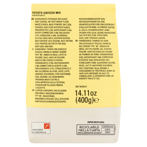 Molino Pasini Complete Mix Potato Gnocchi, 14.11 oz [Pack of 10]