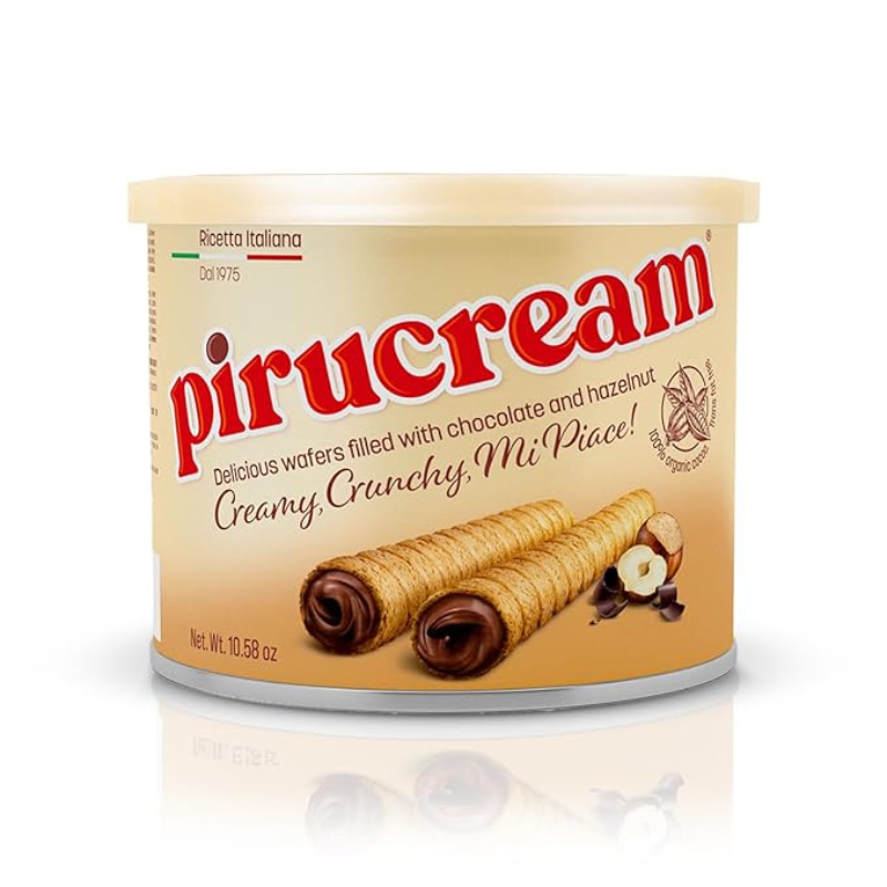 Pirucream Rolled Wafers with Chocolate Hazelnut Org. 300Gr/ 10.58Oz [Pack of 12]