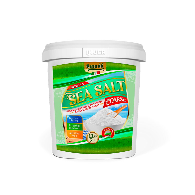 Sanniti Coarse Sicilian Sea Salt bucket, 11 Lbs [Pack of 1]