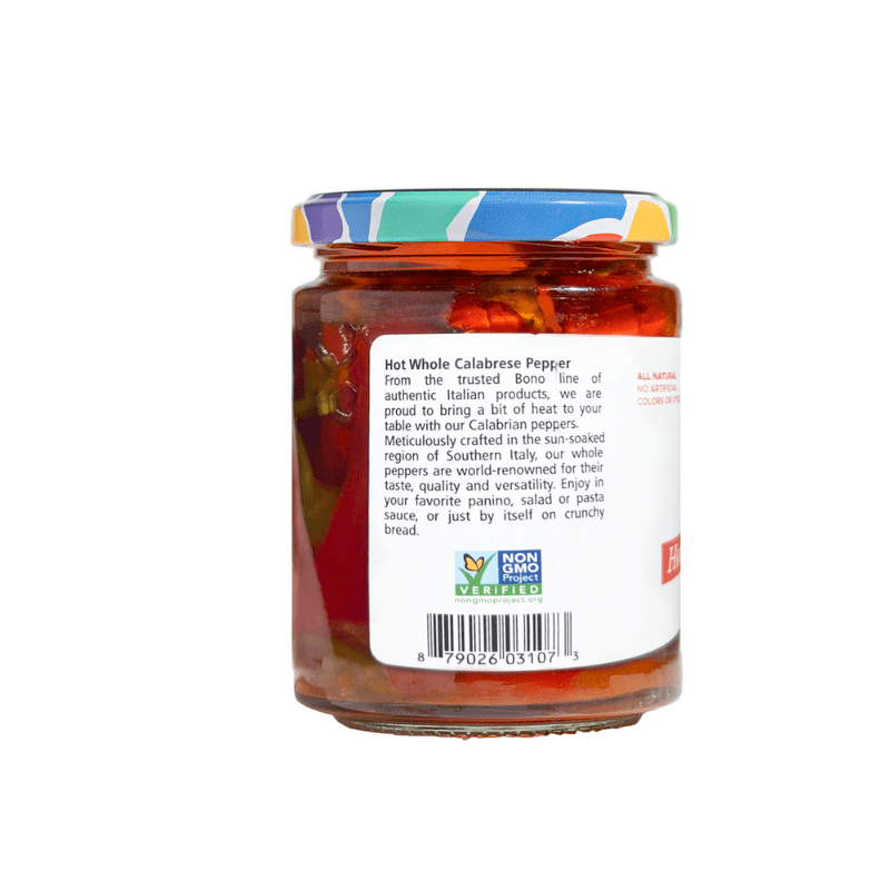 Bono Hot Calabrese Pepper Whole in Olive Oil, 9.7 oz [Pack of 6]