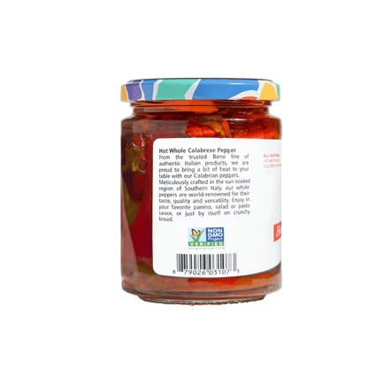 Bono Hot Calabrese Pepper Whole in Olive Oil, 9.7 oz [Pack of 6]