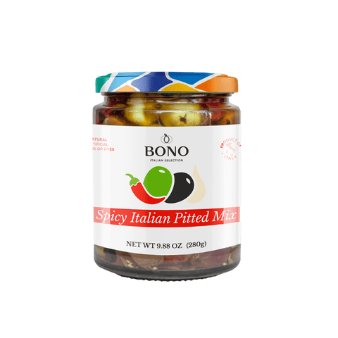 Bono Spicy Italian Pitted Mix in Olive Oil, 9.88 oz [Pack of 6]