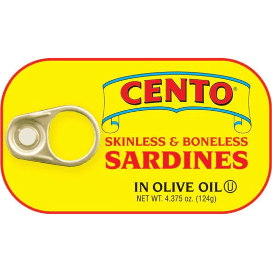 Cento Skinless & Boneless Sardines in Olive Oil, 4.37 oz [Pack of 25]