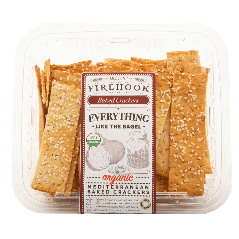 Firehook Organic Everything Like The Bagel Baked Crackers, 8 oz [Pack of 12]