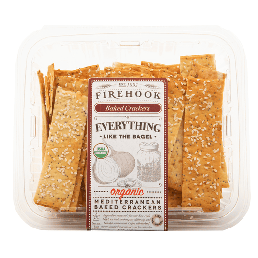 Firehook Organic Everything Like The Bagel Baked Crackers, 8 oz [Pack of 12]