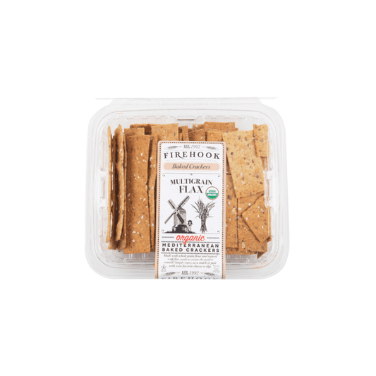 Firehook Organic Multigrain Flax Baked Crackers, 8 oz [Pack of 12]